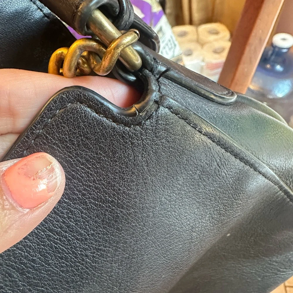 Black Coach Leather Crossover Bag - Picture 7 of 12